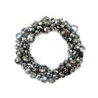 Aisha Bridesmaids Bracelet: Glistening Crystal Cluster - Smoke